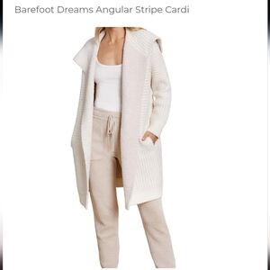 Barefoot Dreams Cream Angular Stripe Cardi